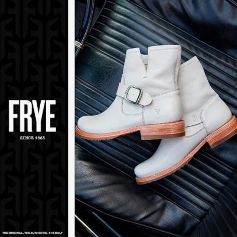 Frye Women's White Leather Ankle Boots